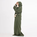 Prayer Dress Abaya Olive Prayer Dress One Piece With Headscarf Olive - Noury Hub