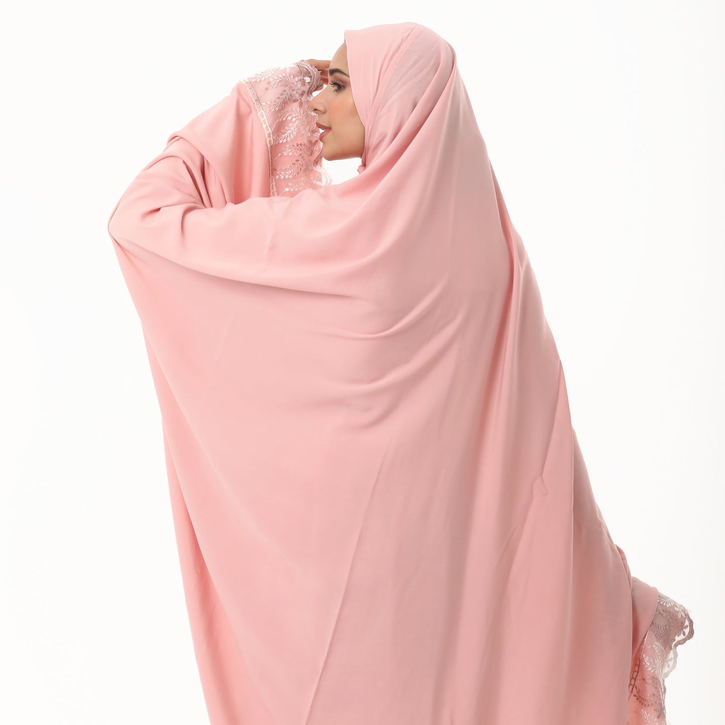 Prayer Dress Dantel Pink - Noury Hub