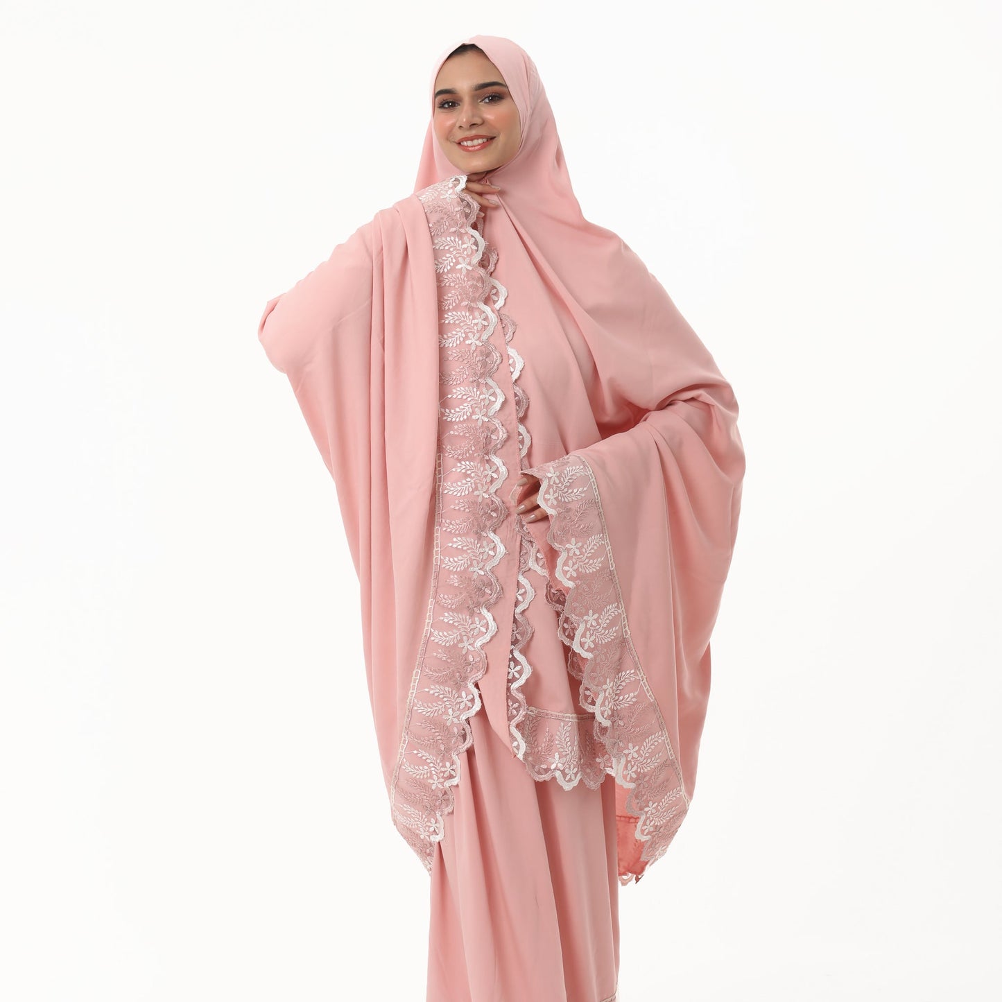 Prayer Dress Dantel Pink - Noury Hub