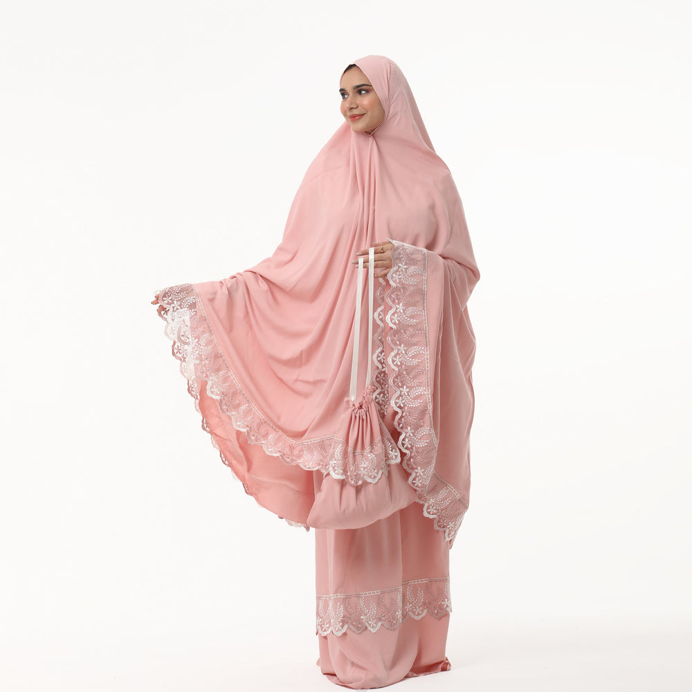 Prayer Dress Dantel Pink - Noury Hub
