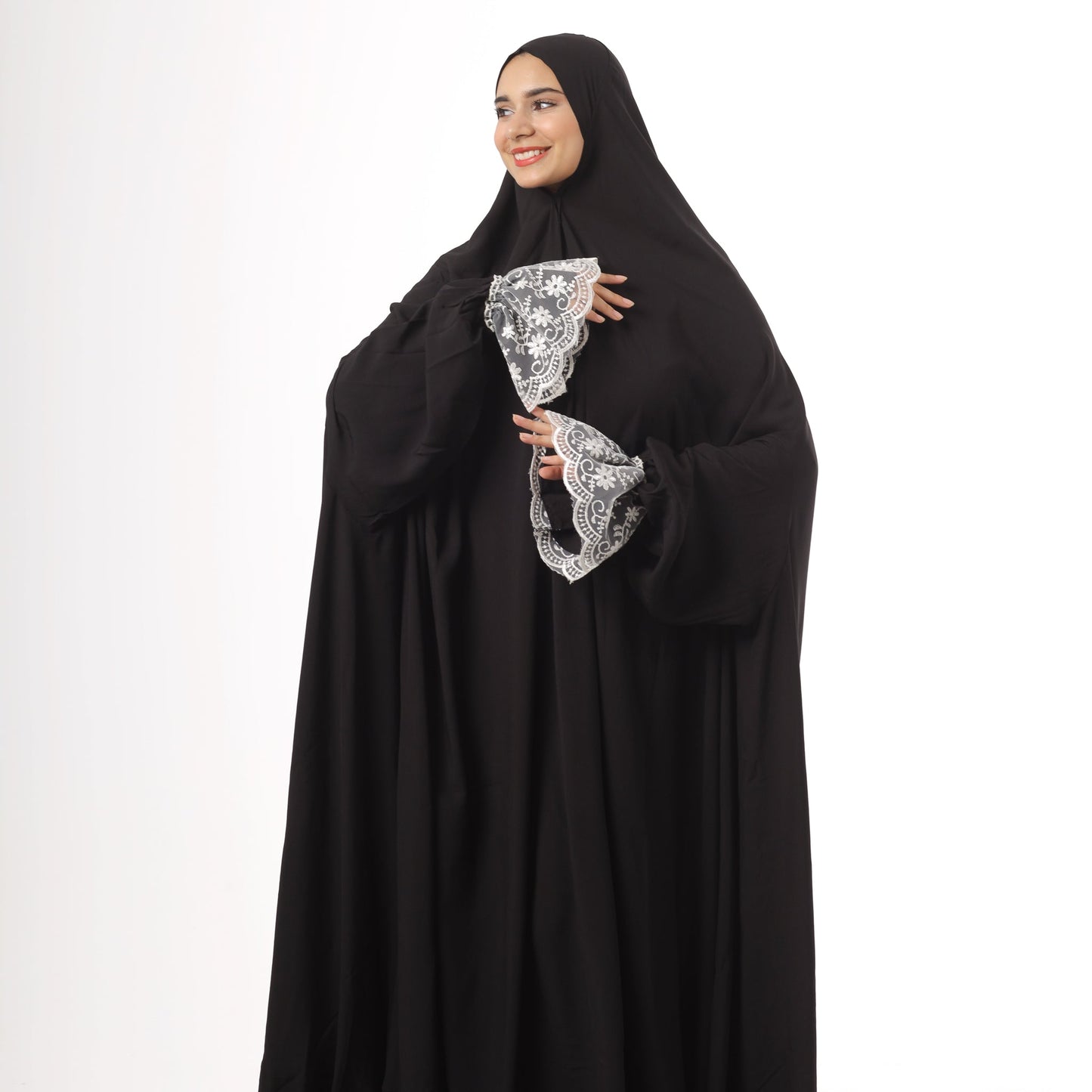 Prayer Dress One Piece Full Dress Black Abaya - Noury Hub