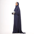 Prayer Dress One Piece Full Dress Navy Blue Abaya - Noury Hub