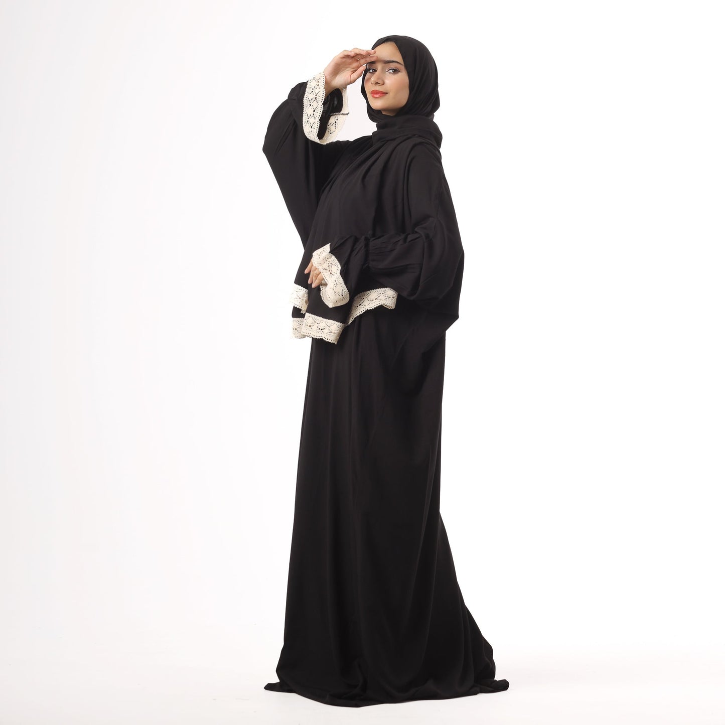 Prayer Dress One Piece With Headscarf Black - Noury Hub