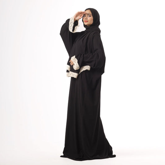 Prayer Dress One Piece With Headscarf Black - Noury Hub