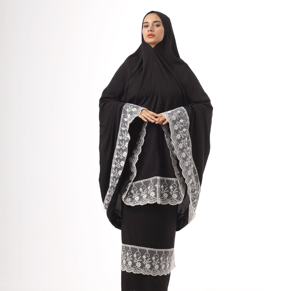 Prayer Dress Two Pieces Dantel Black - Noury Hub