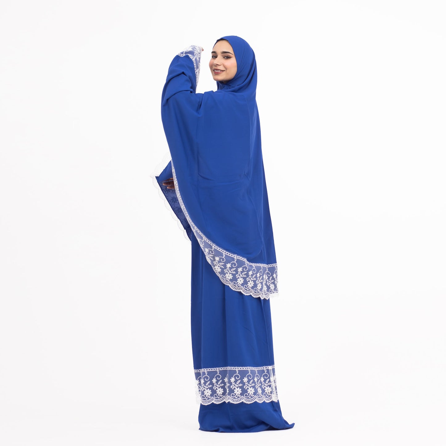 Prayer Dress Two Pieces Dantel Royal Blue - Noury Hub