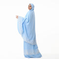 Prayer Dress Two Pieces Dantel Sky Blue - Noury Hub